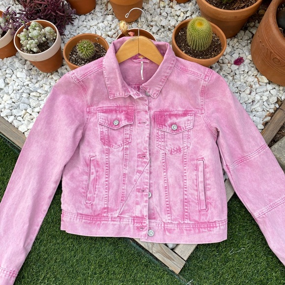 New Free People Women’s Pink tie-dye Jacket Size Small